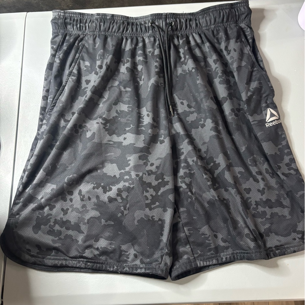 Reebok Dark Gray Camo Athletic Shorts